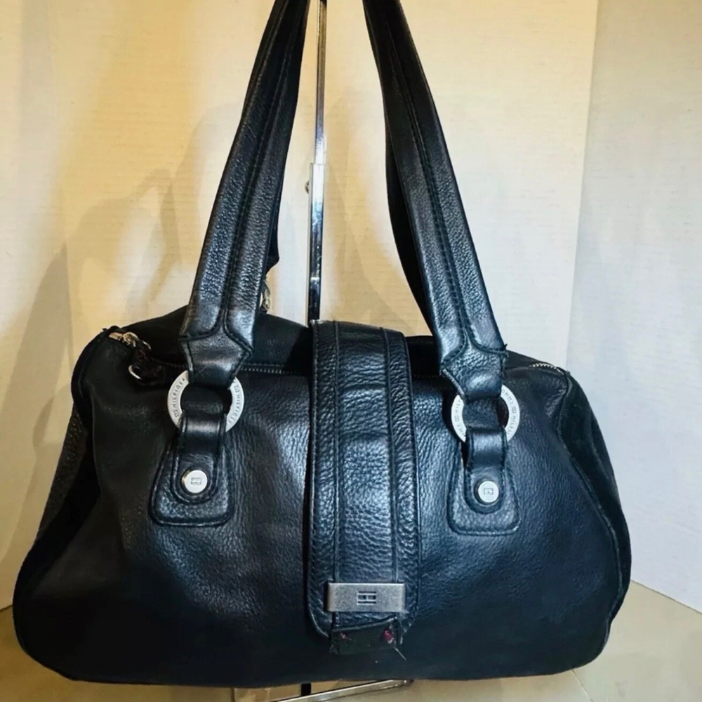 Tommy Hilfiger Leather Handbag Purse Dark Black